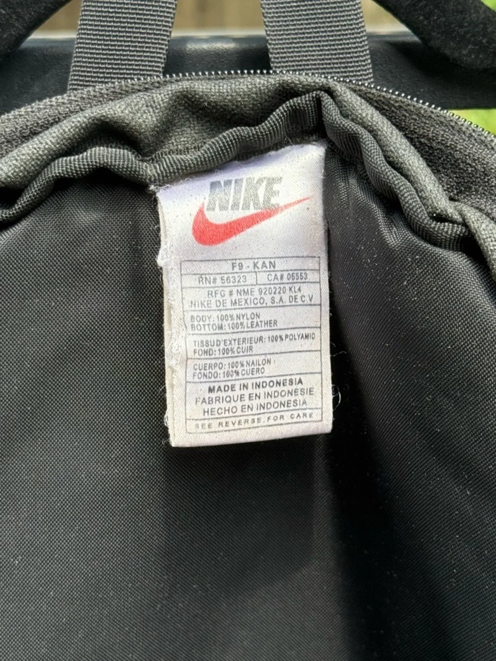 Nike Backpack Black Brown Leather Bottom Vintage Y2K School Bag